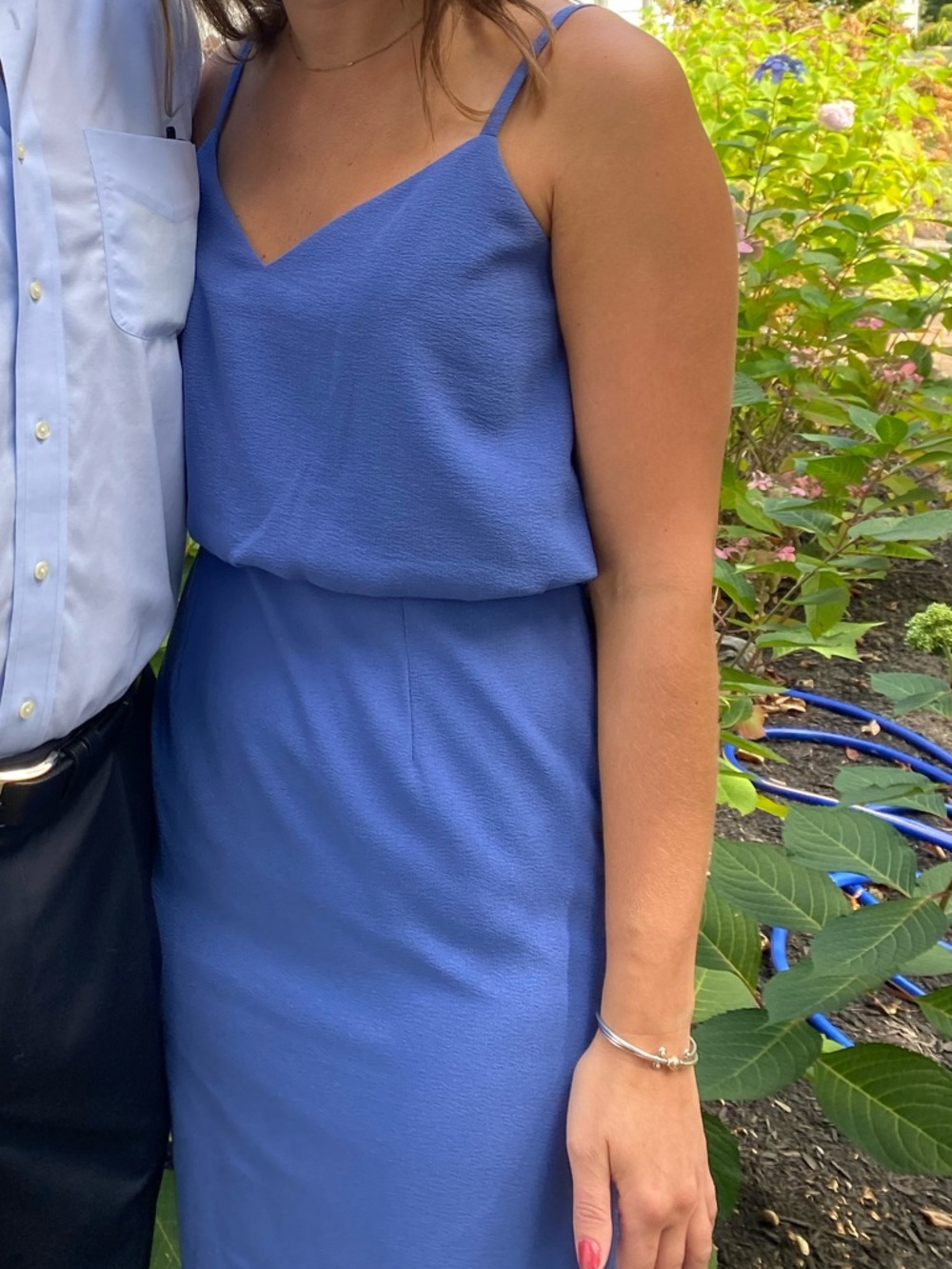 Dress the Population Periwinkle Blue Midi Slip Dress